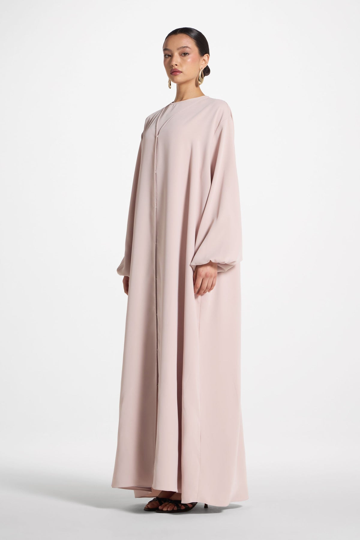 Signature Balloon Sleeve Open Abaya - Mink