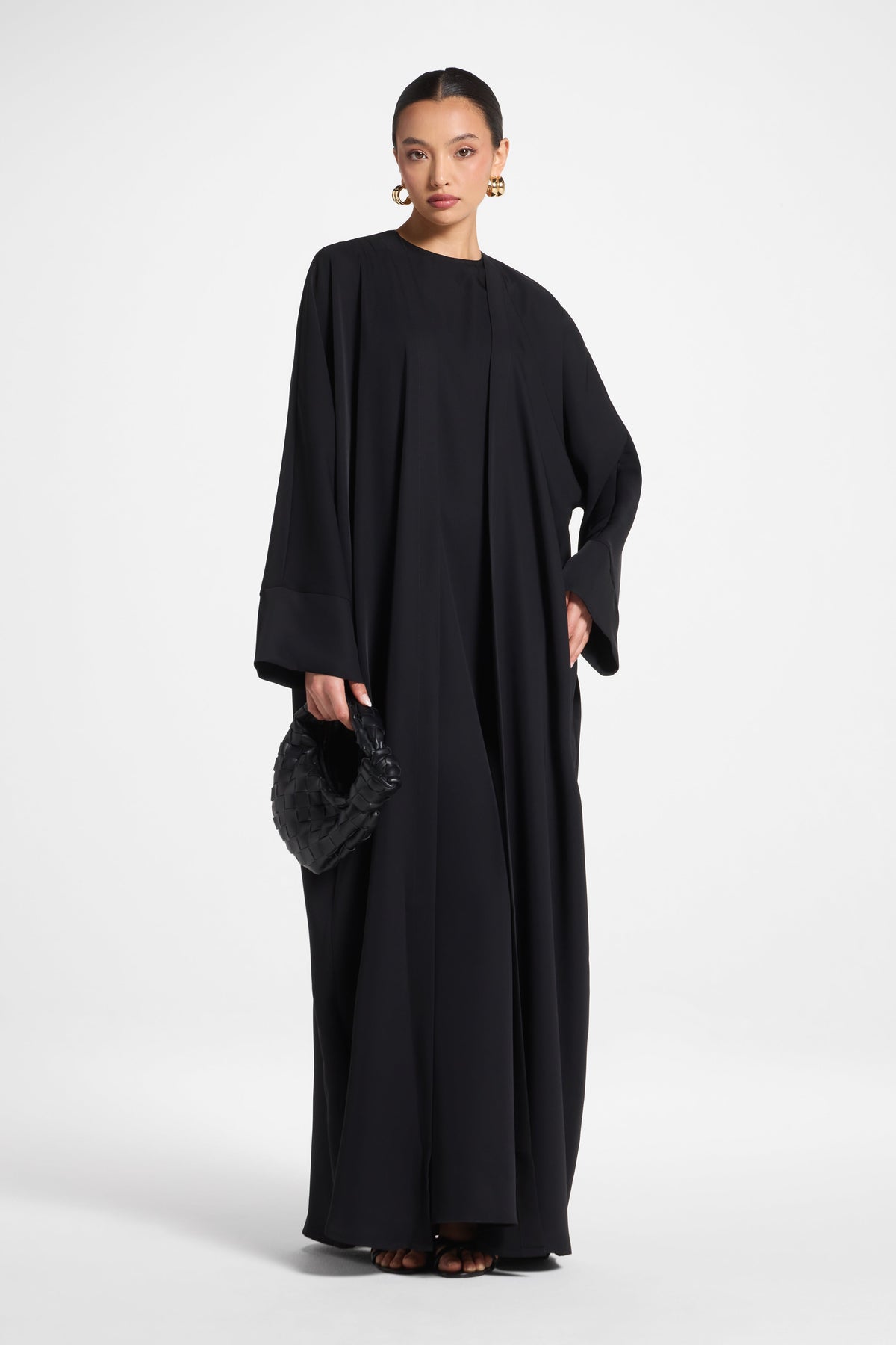 Signature Open Abaya - Black