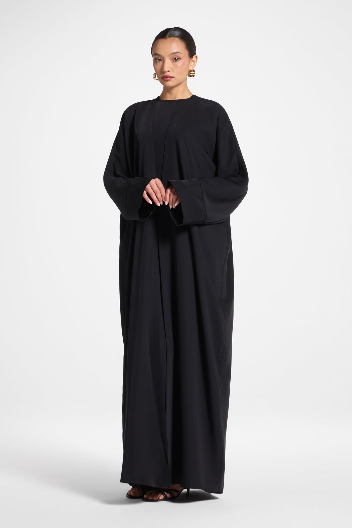 Signature Open Abaya - Black
