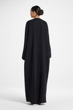 Signature Open Abaya - Black