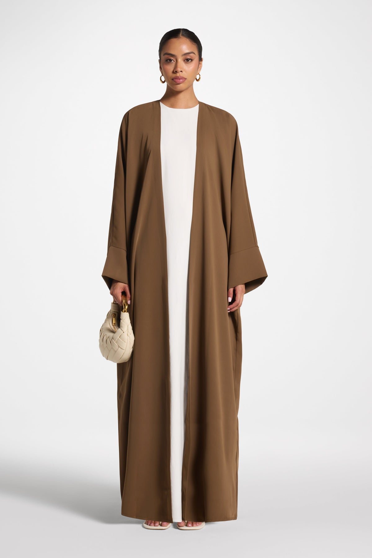 Signature Open Abaya - Chocolate