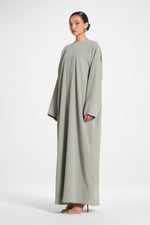 Signature Open Abaya - Dusty Olive