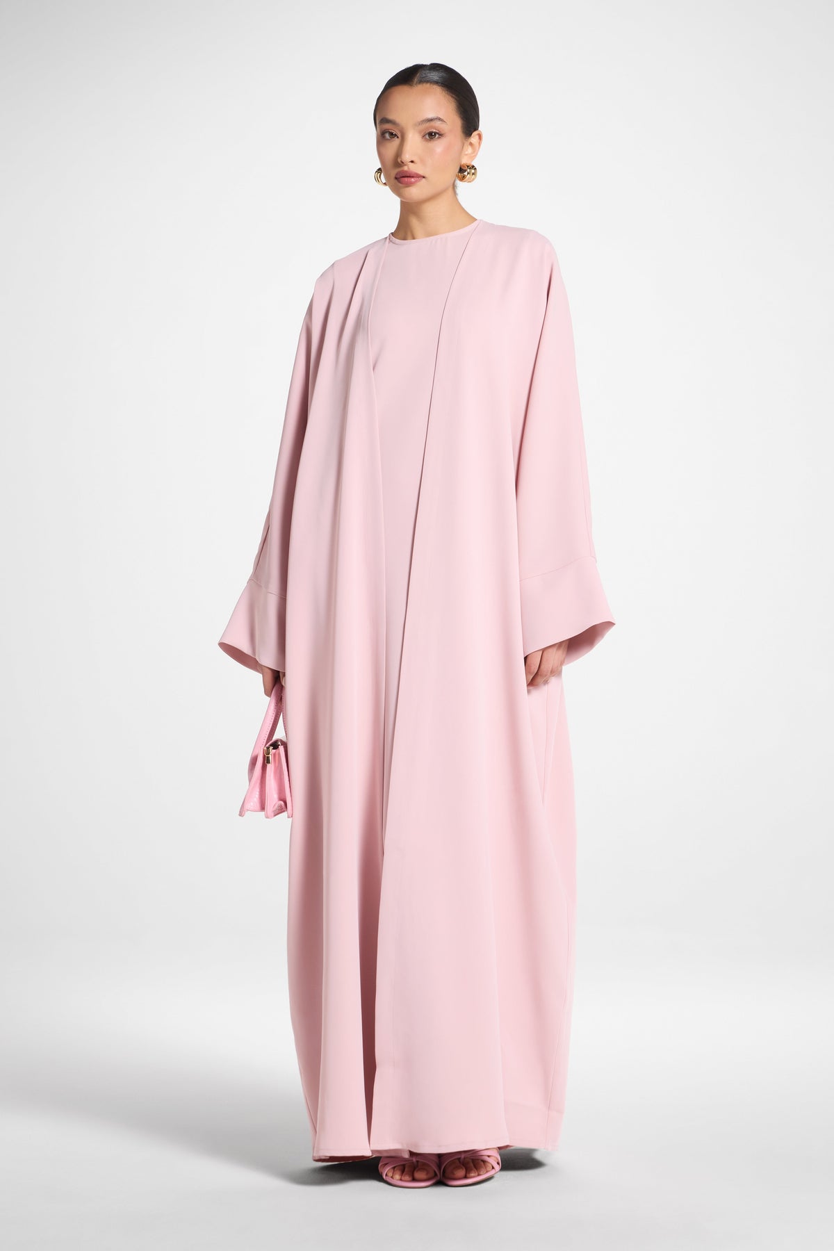 Signature Open Abaya - Pastel Pink