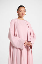 Signature Open Abaya - Pastel Pink