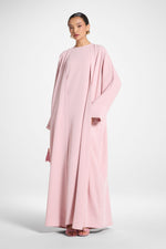 Signature Open Abaya - Pastel Pink