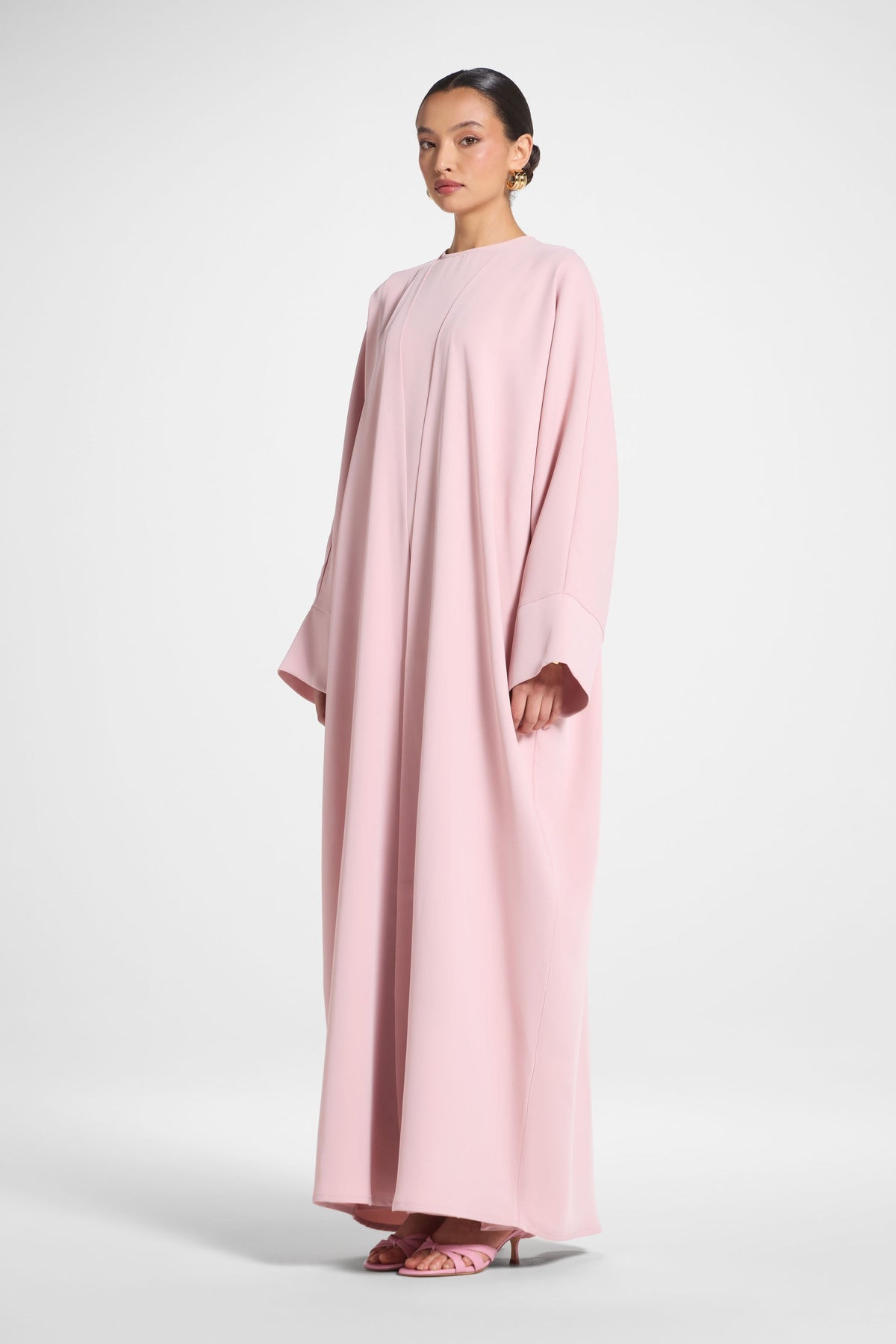 Signature Open Abaya - Pastel Pink