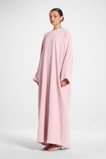 Signature Open Abaya - Pastel Pink