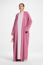 Signature Open Abaya - Vintage Rose