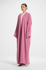 Signature Open Abaya - Vintage Rose