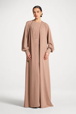 Signature Stretch 3 Piece Abaya & Dress Set - Desert Mauve