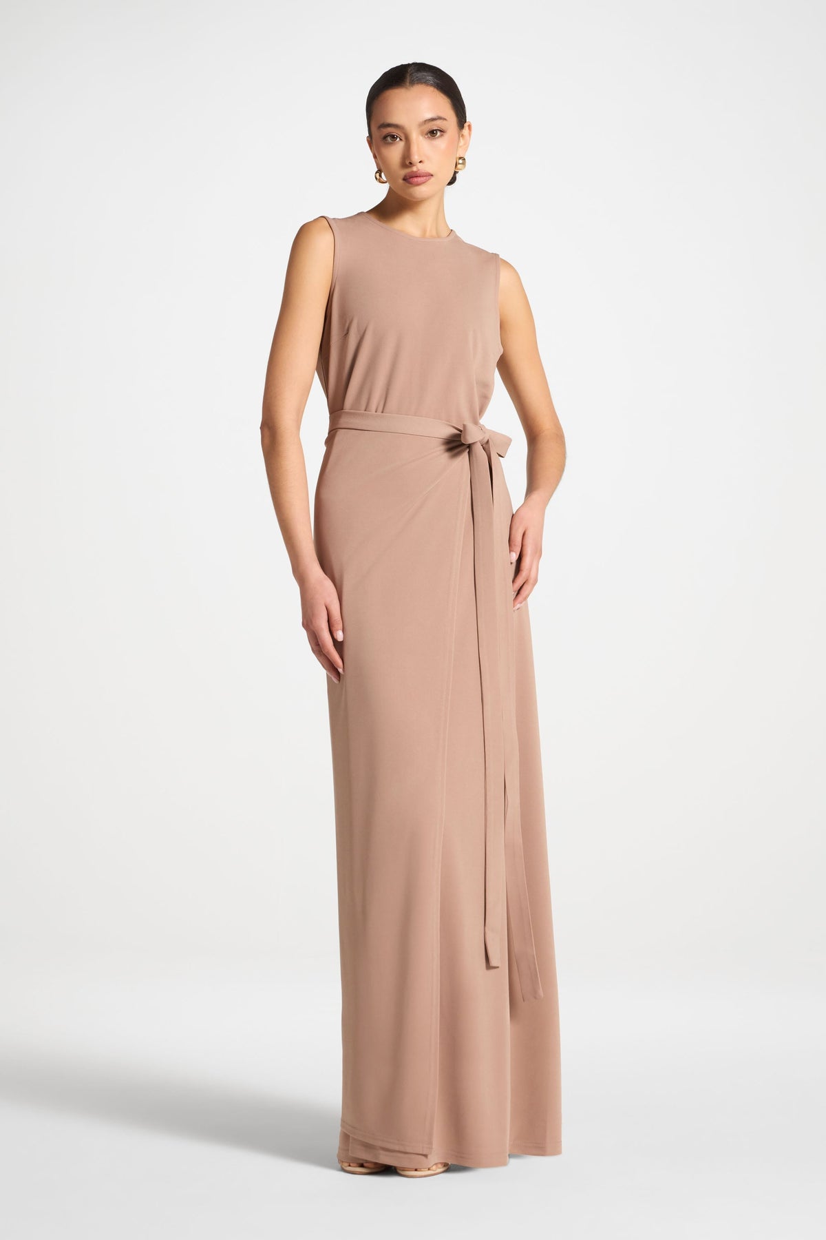 Signature Stretch 3 Piece Abaya & Dress Set - Desert Mauve