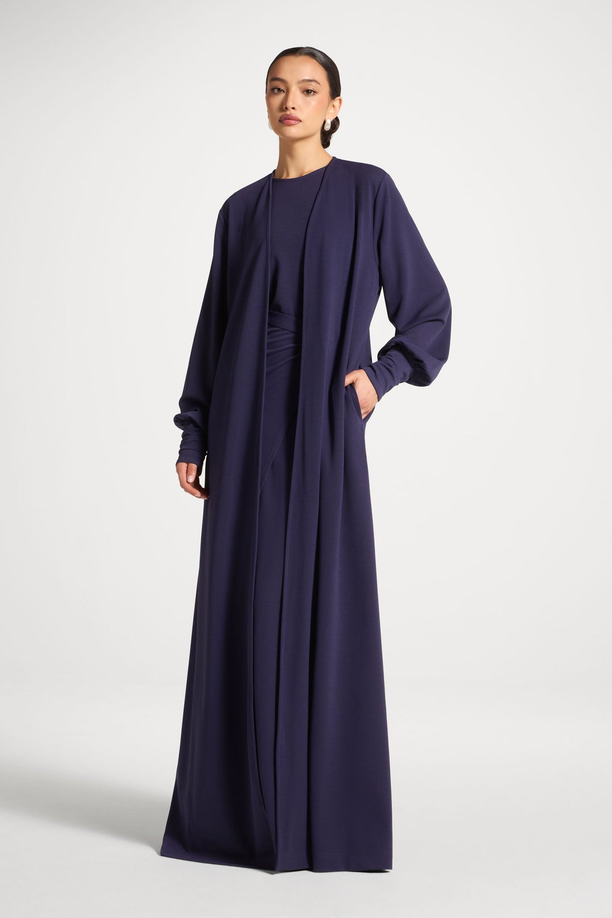 Signature Stretch 3 Piece Abaya & Dress Set - Future Dusk