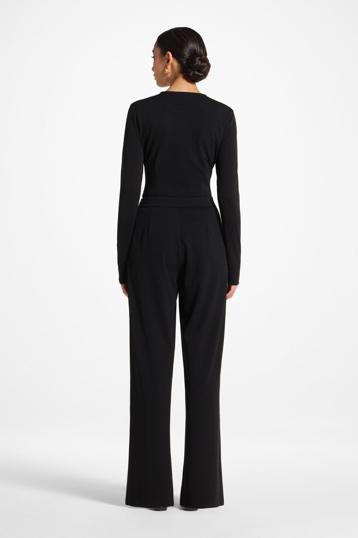 Signature Stretch Wide Leg Pants - Black