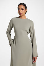 Signature Tie Back Maxi Dress - Dusty Olive