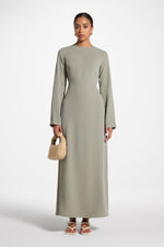 Signature Tie Back Maxi Dress - Dusty Olive