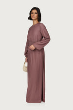 Smocked Waist Dress - Berry
