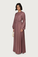 Smocked Waist Dress - Berry