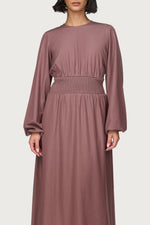 Smocked Waist Dress - Berry