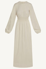 Smocked Waist Dress - Bone