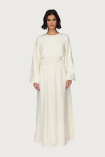 Smocked Waist Dress - Bone