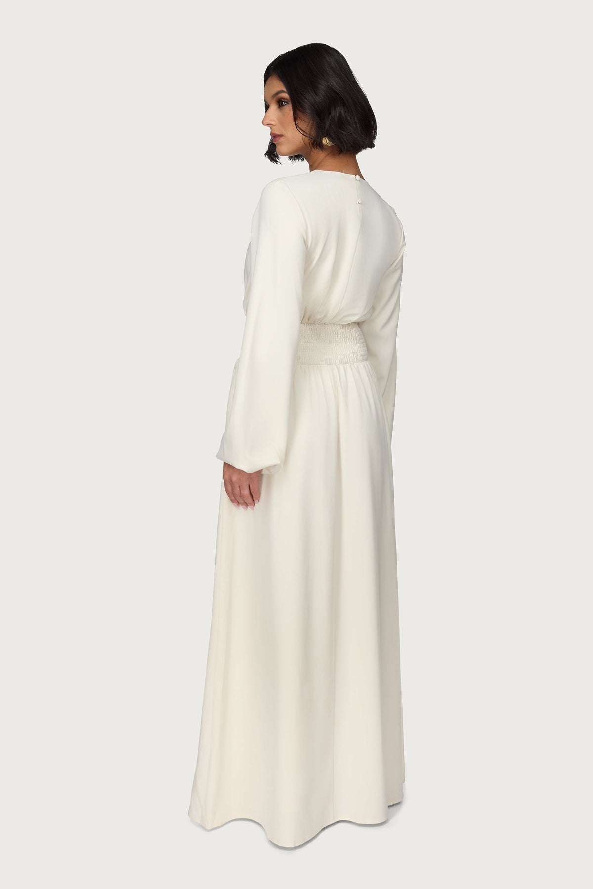 Smocked Waist Dress - Bone