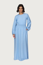 Smocked Waist Dress - Light Denim