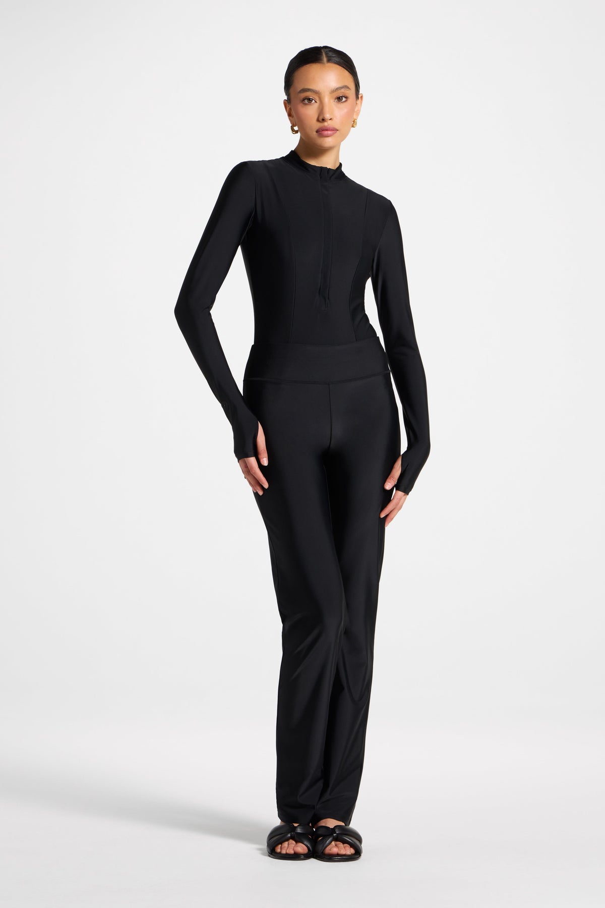 Straight Leg Swim Pants - Black