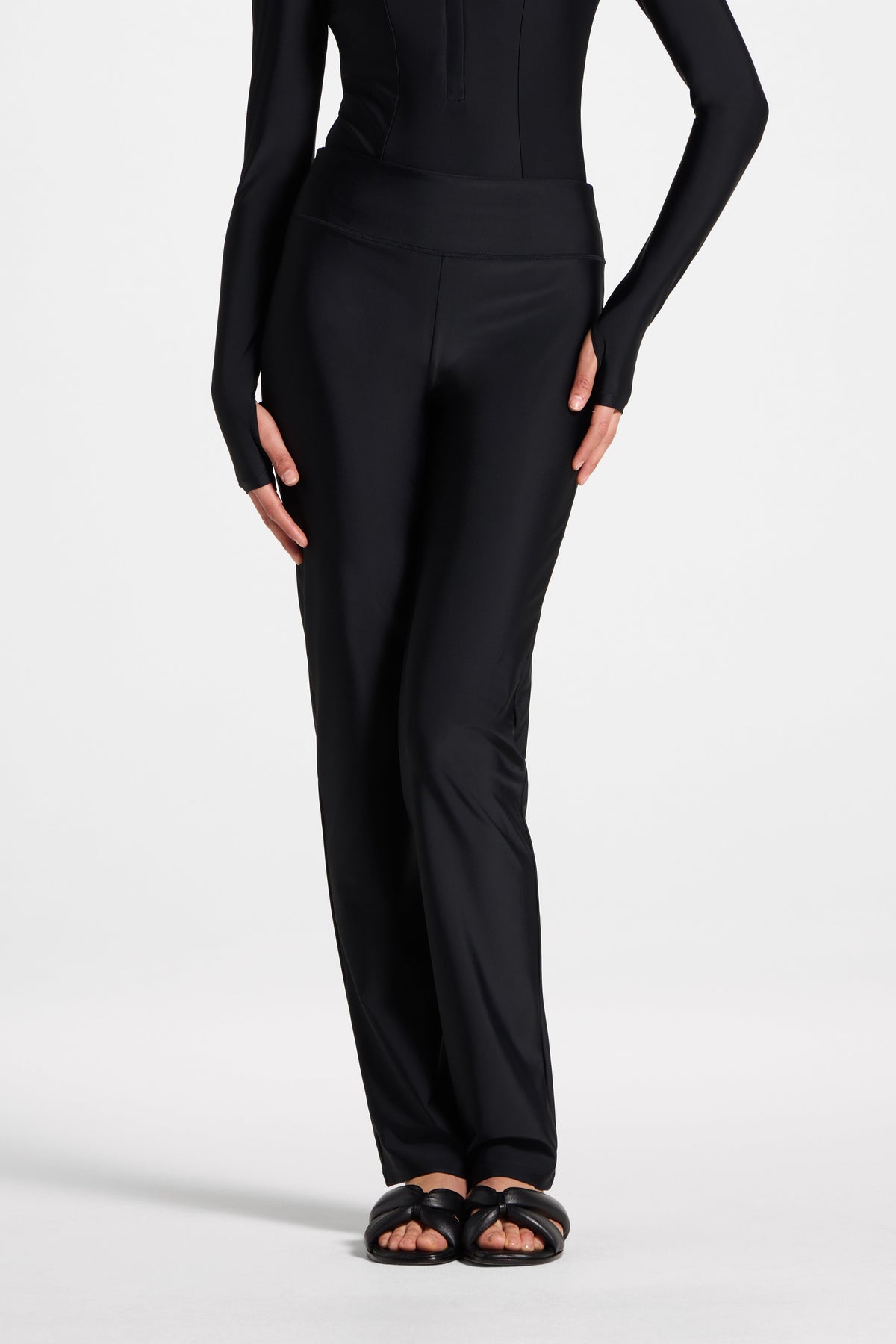 Straight Leg Swim Pants - Black