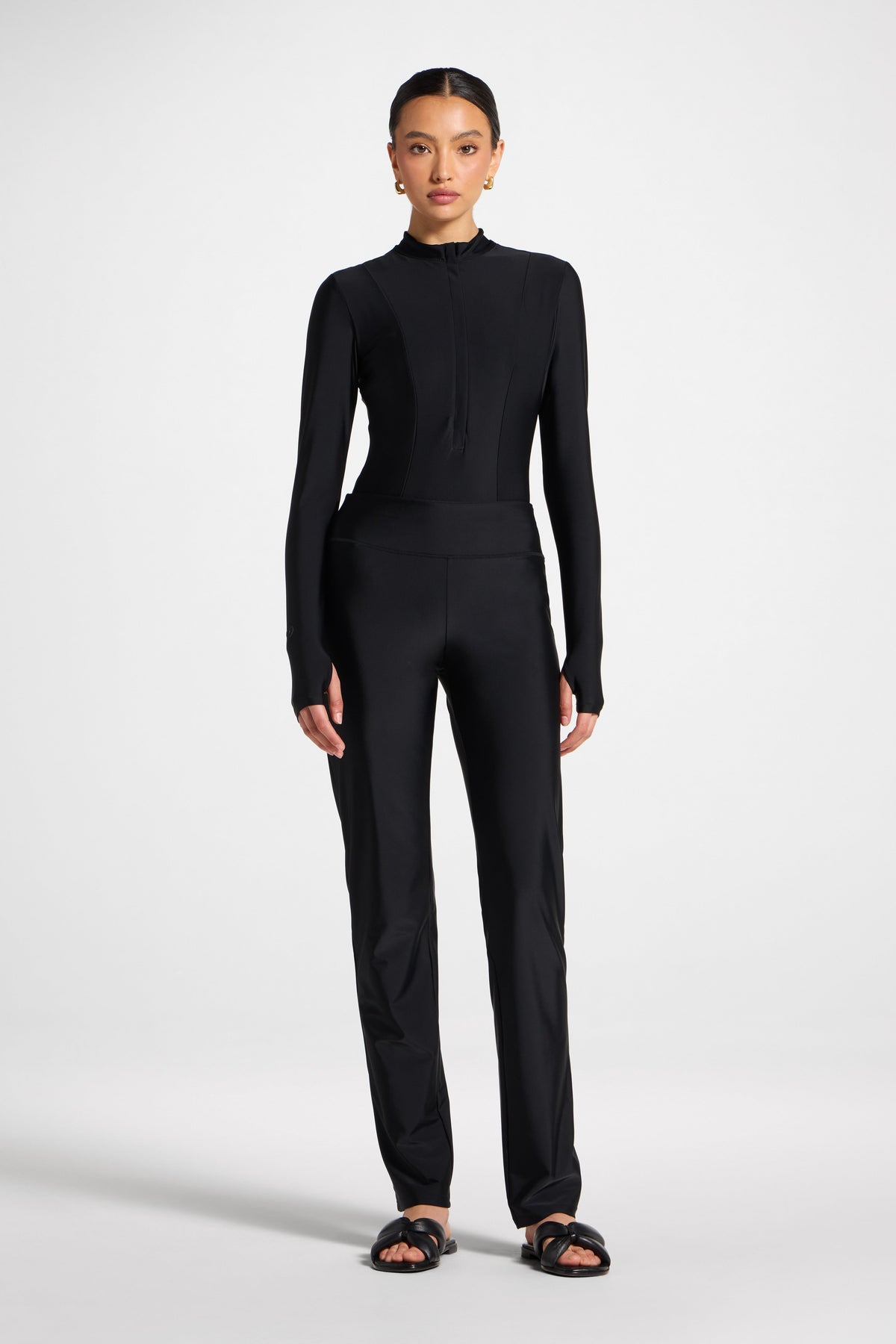 Straight Leg Swim Pants - Black