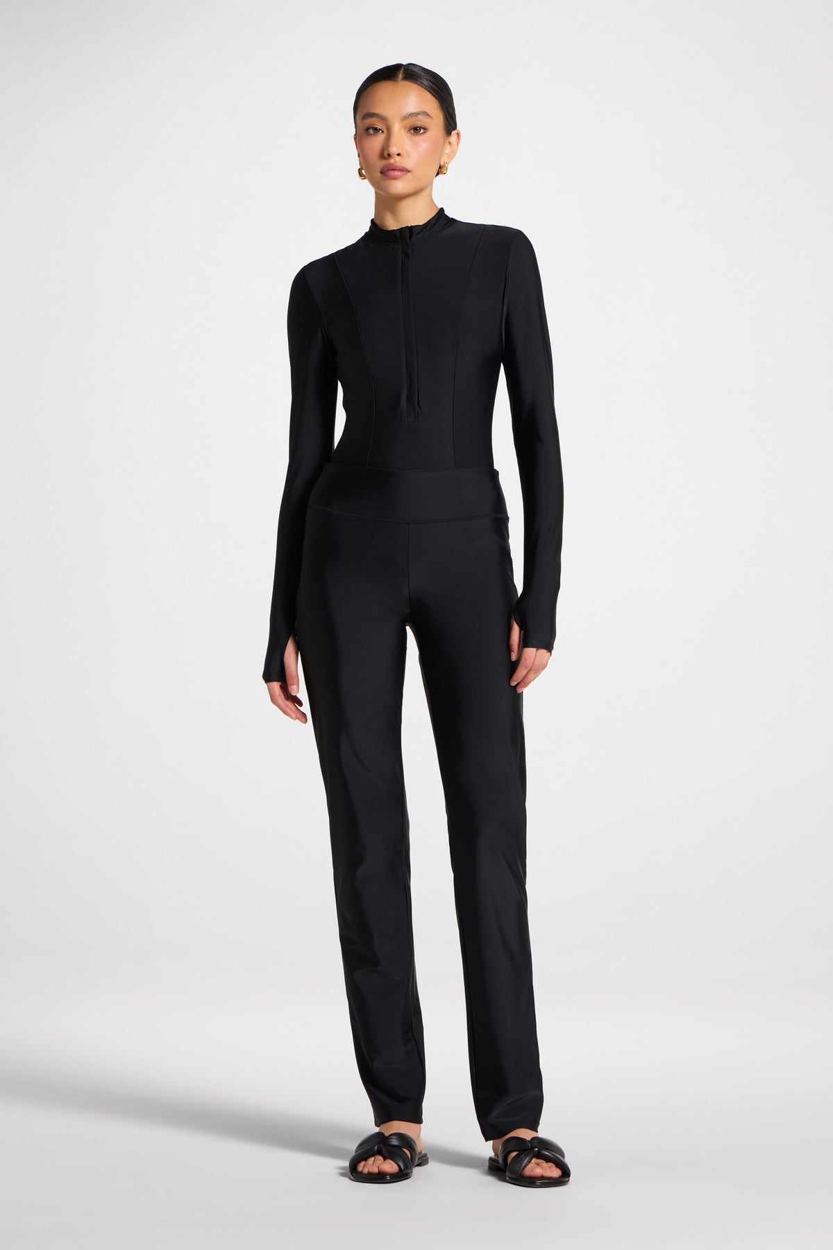 Straight Leg Swim Pants - Black