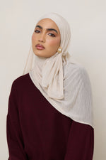 Stretch Stripe Hijab - Beige
