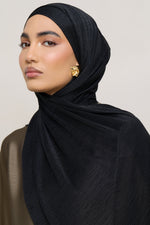 Stretch Stripe Hijab - Black