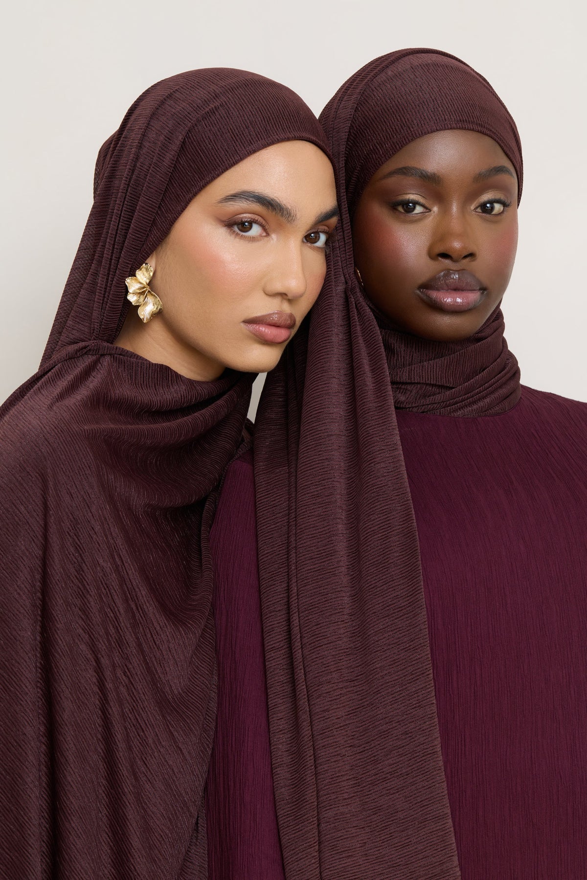 Stretch Stripe Hijab - Chocolate