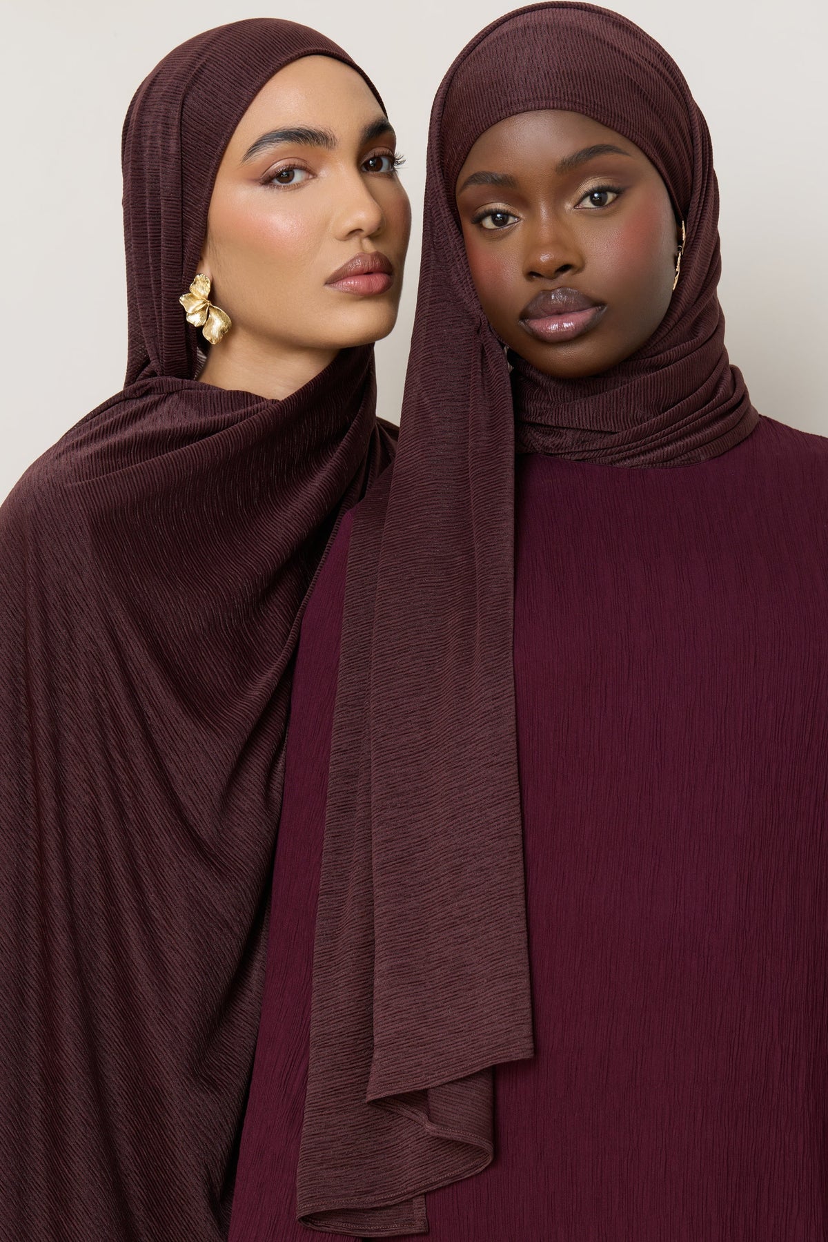 Stretch Stripe Hijab - Chocolate