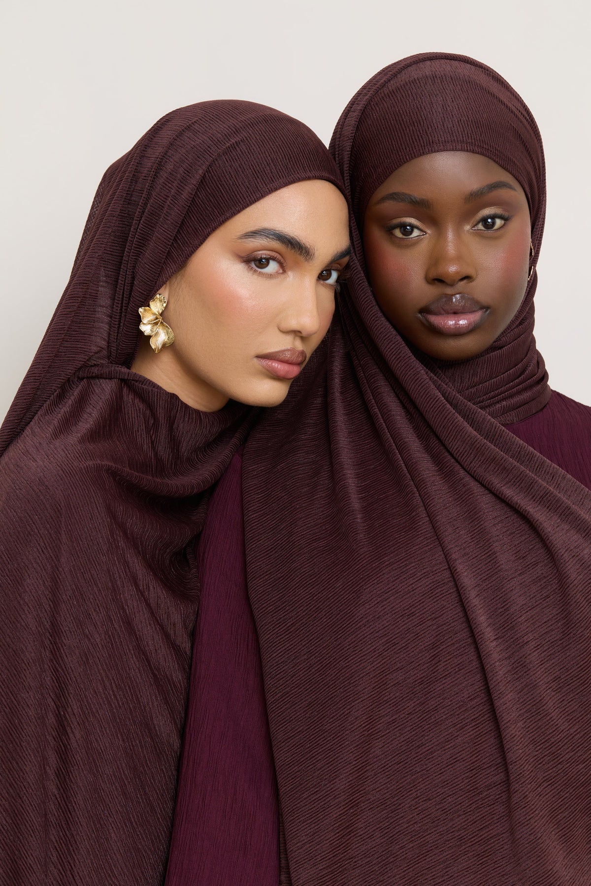 Stretch Stripe Hijab - Chocolate