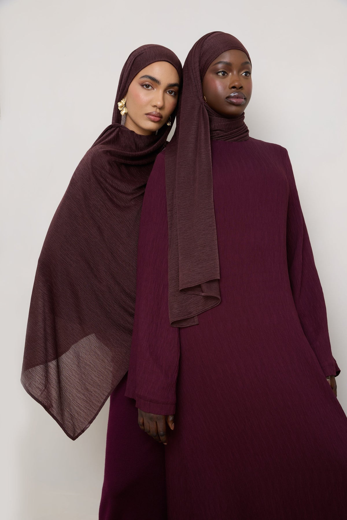 Stretch Stripe Hijab - Chocolate