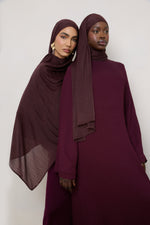 Stretch Stripe Hijab - Chocolate