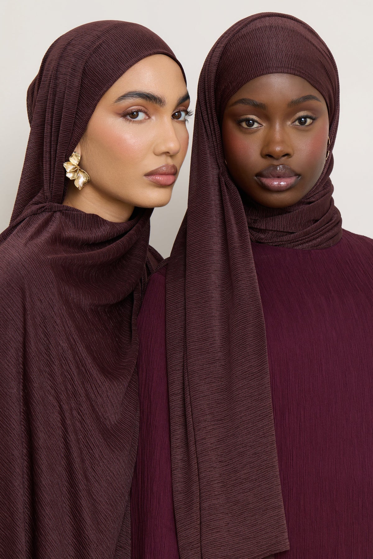 Stretch Stripe Hijab - Chocolate