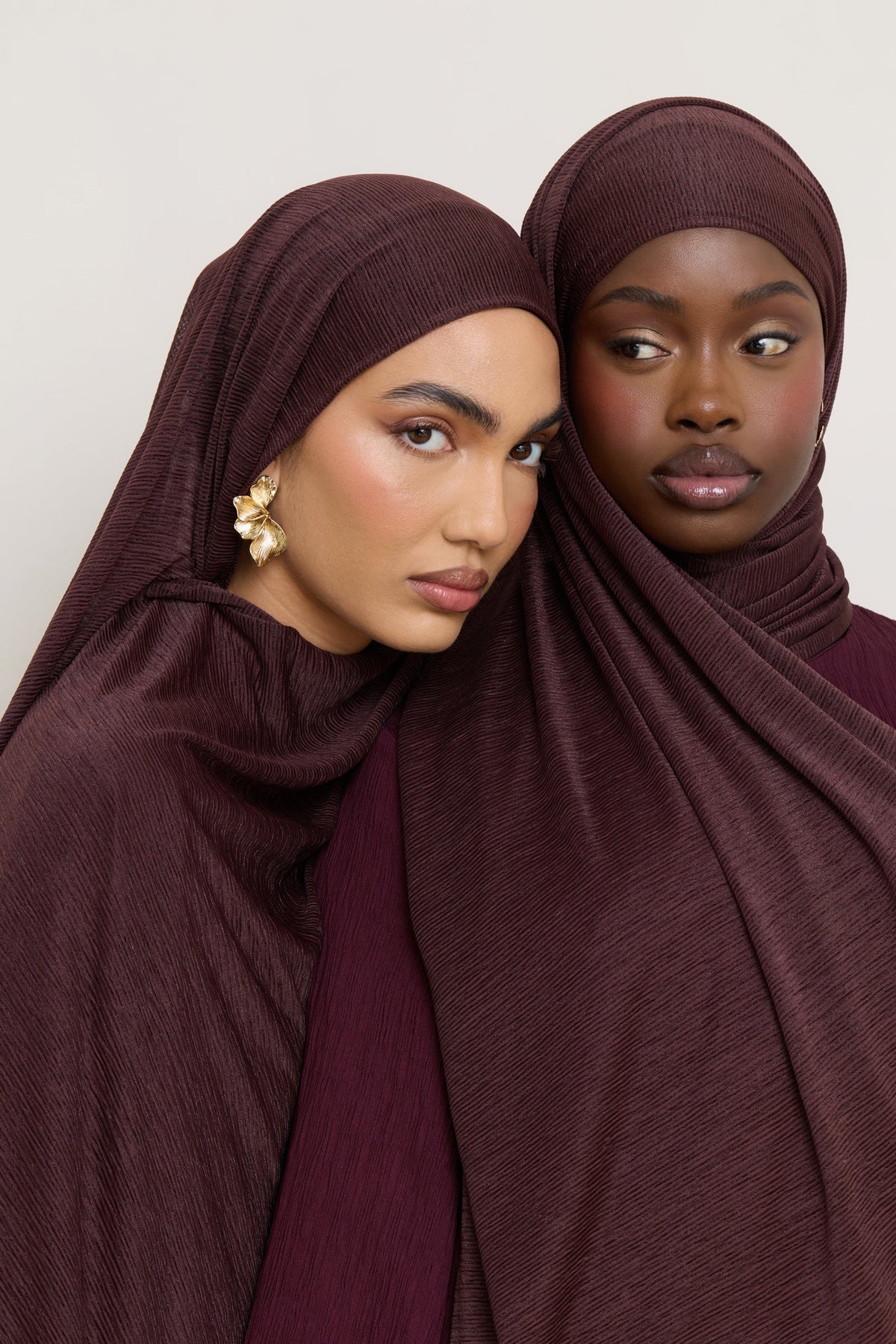Stretch Stripe Hijab - Chocolate