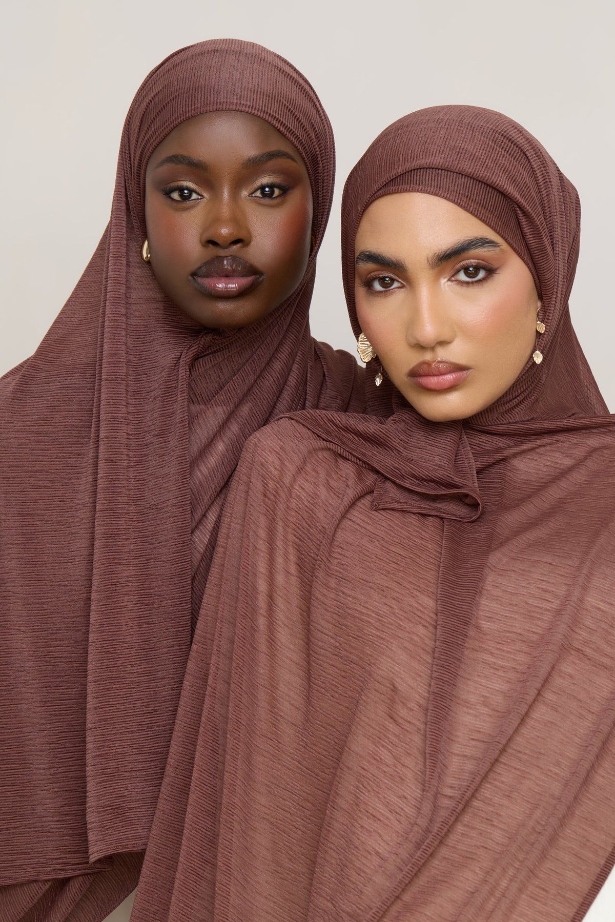 Stretch Stripe Hijab - Cocoa