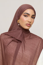 Stretch Stripe Hijab - Cocoa