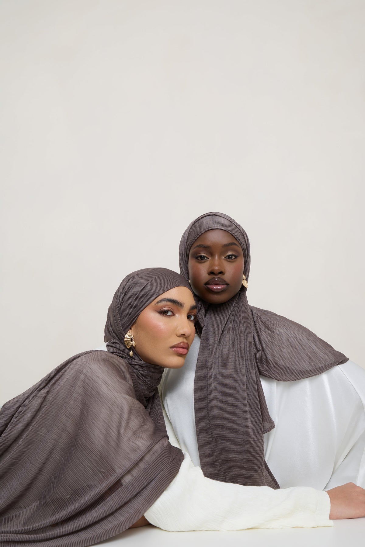 Stretch Stripe Hijab - Coffee Quartz