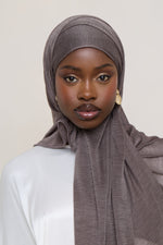Stretch Stripe Hijab - Coffee Quartz