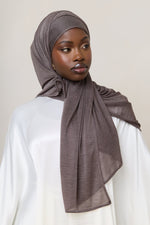 Stretch Stripe Hijab - Coffee Quartz