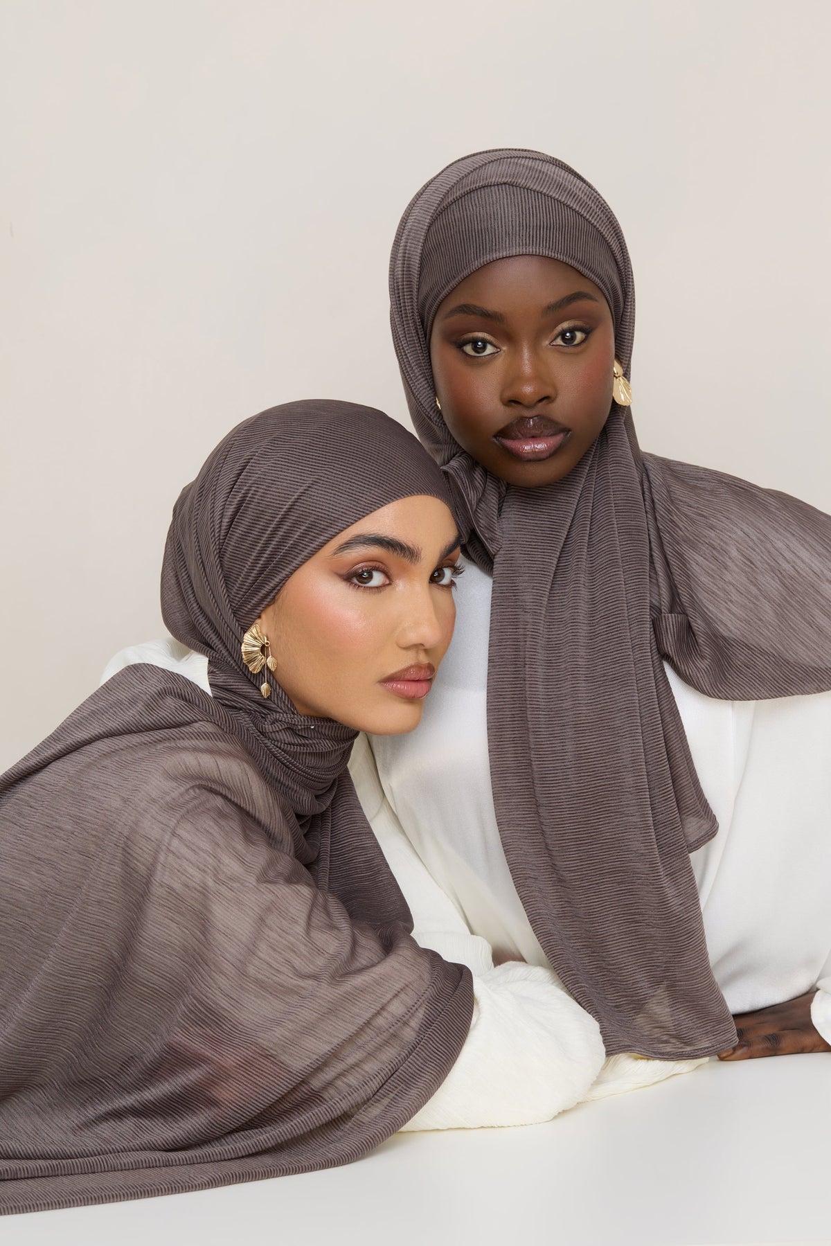 Stretch Stripe Hijab - Coffee Quartz