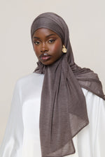 Stretch Stripe Hijab - Coffee Quartz