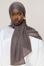 Stretch Stripe Hijab - Coffee Quartz