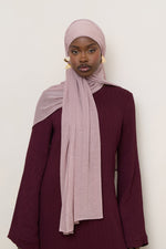 Stretch Stripe Hijab - Milky Pink