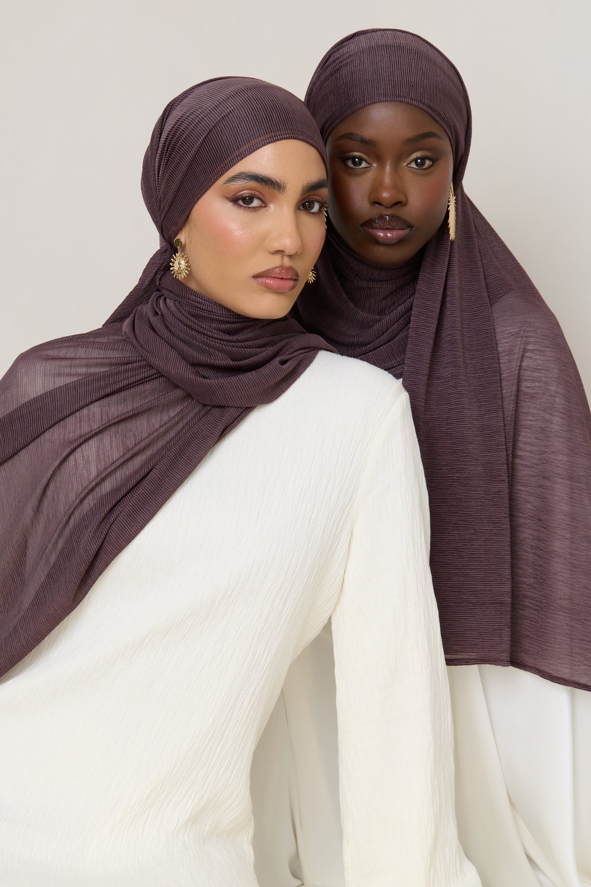 Stretch Stripe Hijab - Plum