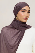 Stretch Stripe Hijab - Plum